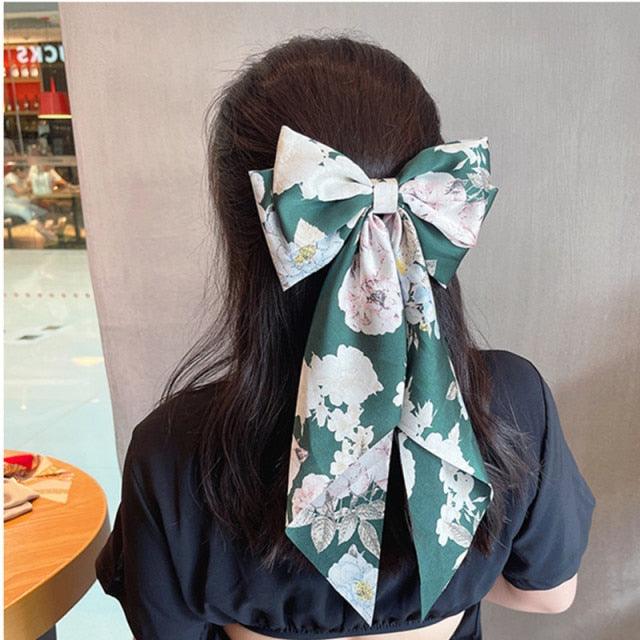 Solid Color Big Large Satin Bow Hairpins Barrettes For Women Girl Wedding Long Ribbon Hair Clip Fashion Hairgrips Accessories For Party