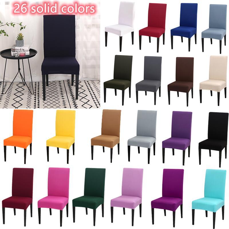 Solid Color Chair Cover Stretch Spandex Seat Cover For Office Wedding Banquet Hotel Home Chair Covers Banquet Chair Seat Protector Slipcover For Home Party Hotel Wedding Ceremony Stevvex