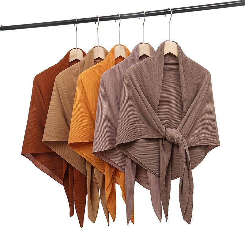 Solid Color Crinkle Chiffon Hijab - Lightweight Scarf for Women (MH040) - SJB-DIAMOND ELITES