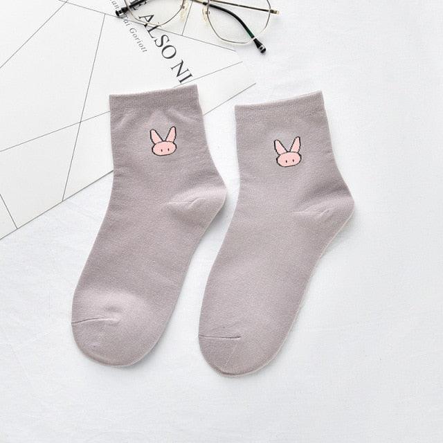 Solid Lovely Patterned Harajuku Socks Cotton Casual Cute Animal New Year Gift Socks For Female Sweat Absorption Breathable Socks For Men And Women Stevvex