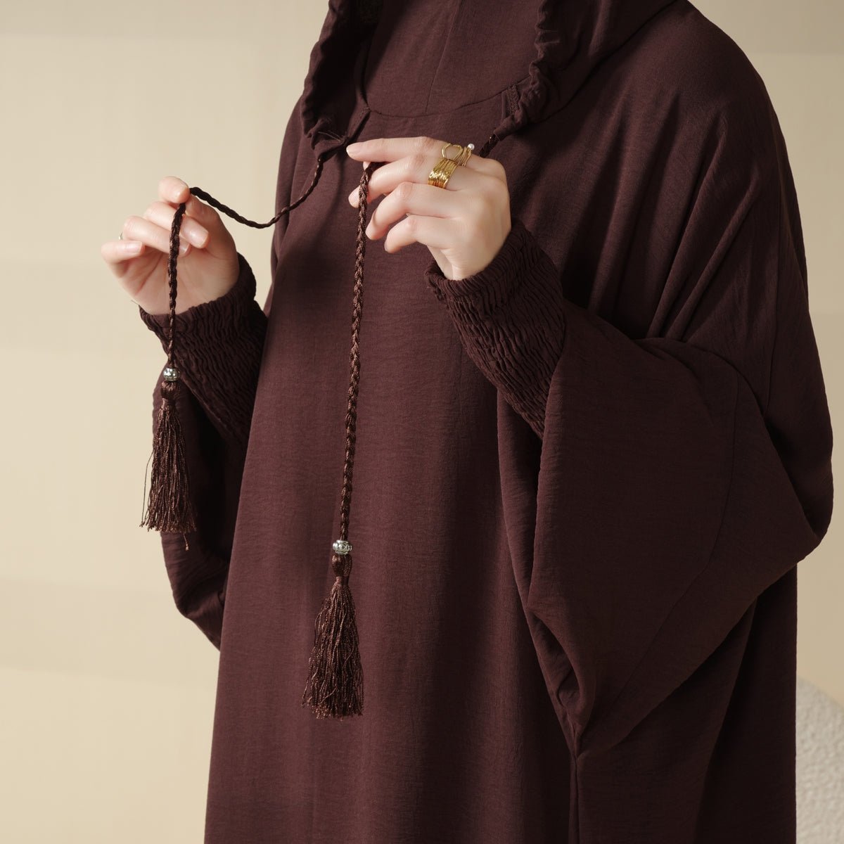 Solid Stylish Jilbab With A Hood | Crepe Jilbab With Attached Hood (MJ015) - SJB-DIAMOND ELITES