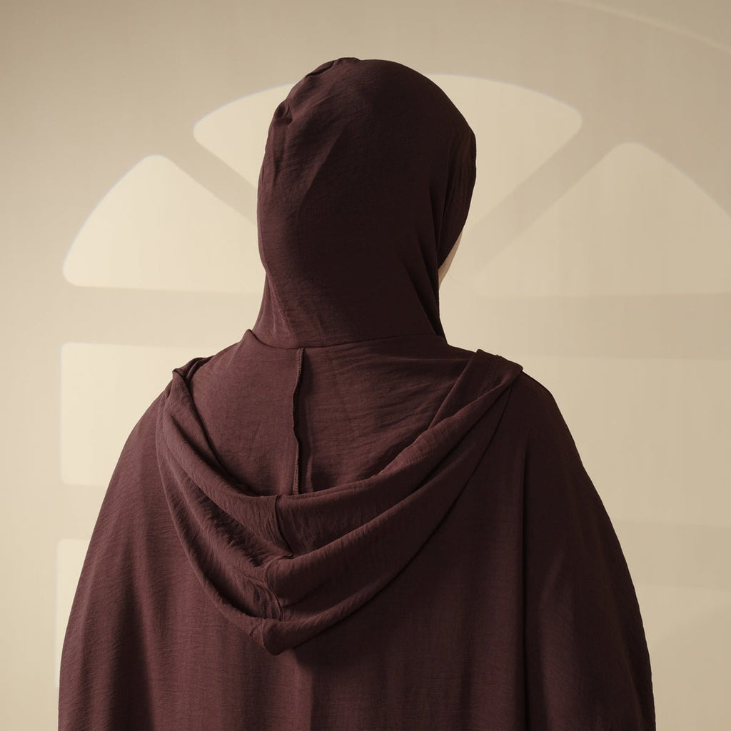 Solid Stylish Jilbab With A Hood | Crepe Jilbab With Attached Hood (MJ015) - SJB-DIAMOND ELITES