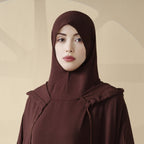 Solid Stylish Jilbab With A Hood | Crepe Jilbab With Attached Hood (MJ015) - SJB-DIAMOND ELITES
