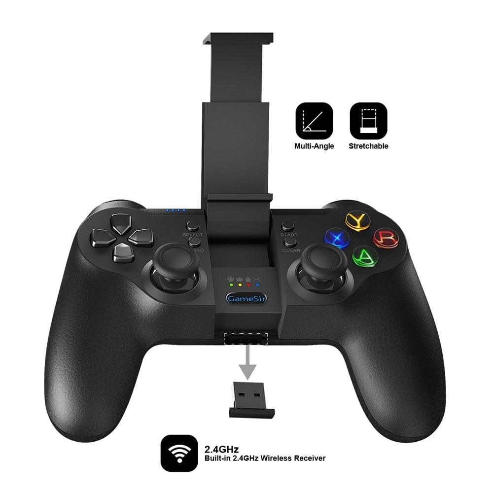 Solid Sustainable Black Bluetooth 2.4GHz Wireless Gamepad Controller Compatible With PC Smartphones Laptop Stevvex