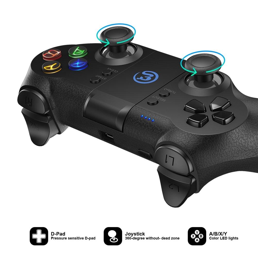 Solid Sustainable Black Bluetooth 2.4GHz Wireless Gamepad Controller Compatible With PC Smartphones Laptop Stevvex