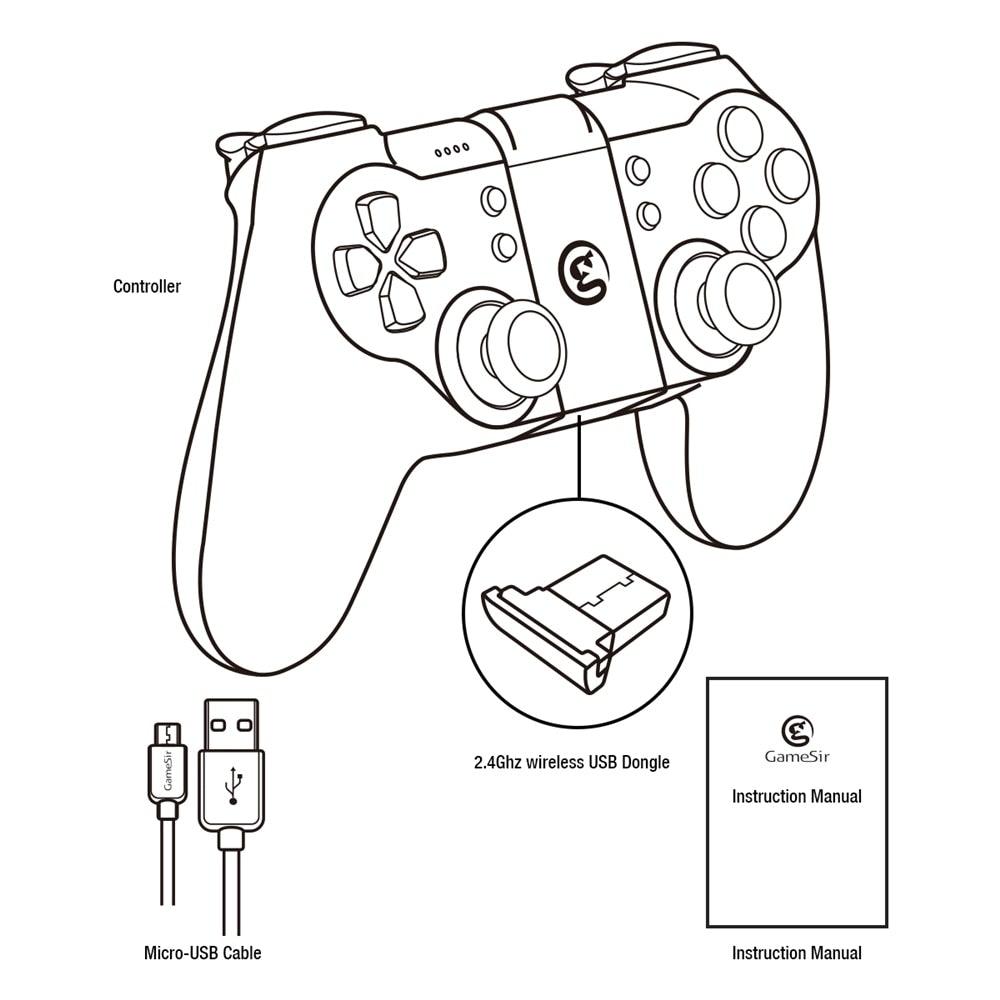 Solid Sustainable Black Bluetooth 2.4GHz Wireless Gamepad Controller Compatible With PC Smartphones Laptop Stevvex