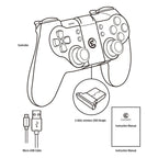 Solid Sustainable Black Bluetooth 2.4GHz Wireless Gamepad Controller Compatible With PC Smartphones Laptop Stevvex