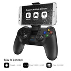 Solid Sustainable Black Bluetooth 2.4GHz Wireless Gamepad Controller Compatible With PC Smartphones Laptop Stevvex