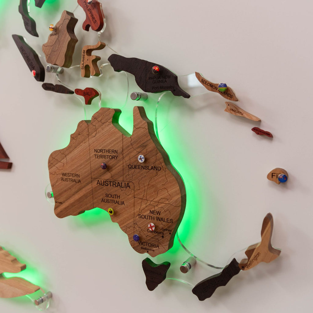 3D Solid Wooden World Map Enjoy The Wood