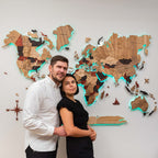 3D Solid Wooden World Map Enjoy The Wood