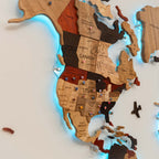 3D Solid Wooden World Map Enjoy The Wood