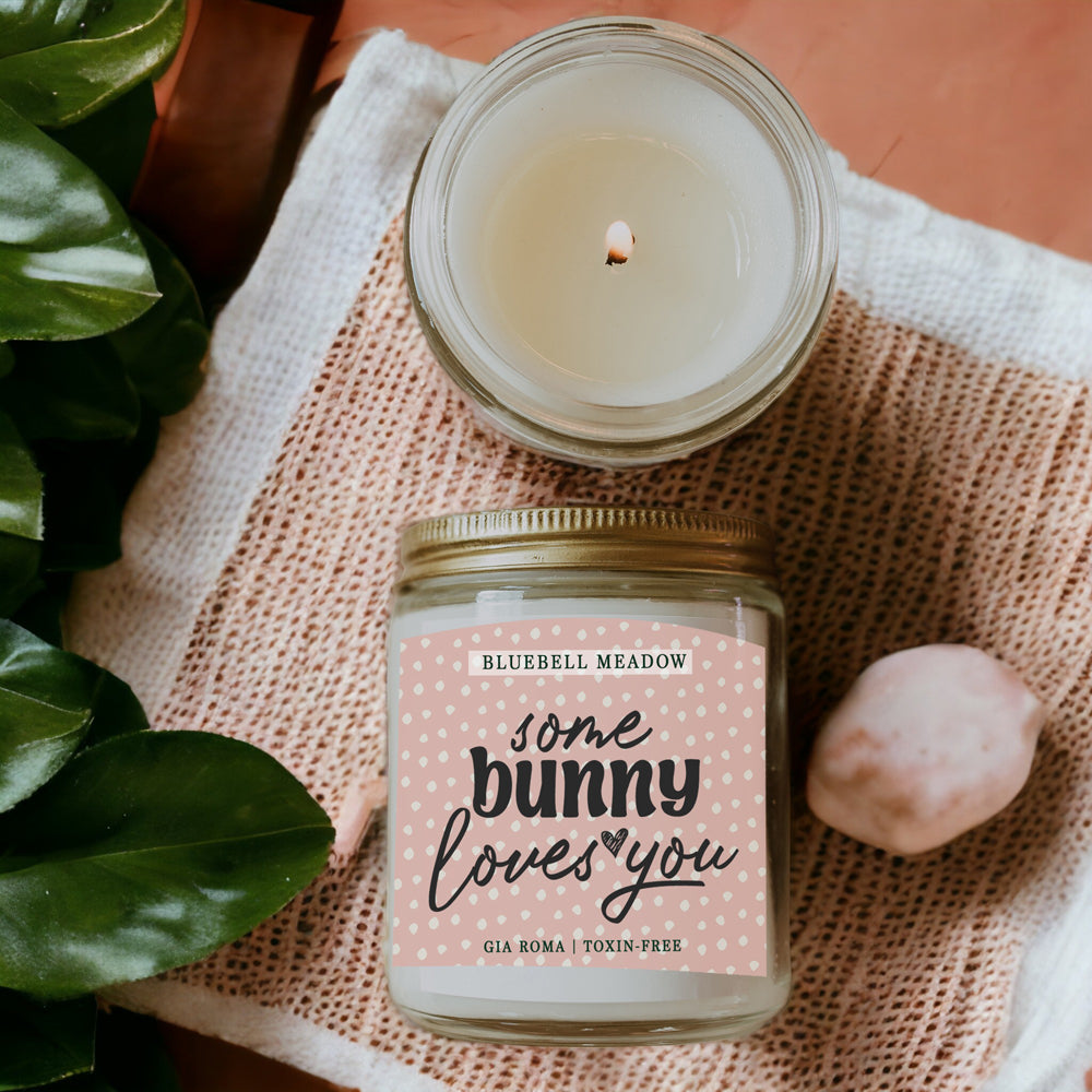 Bluebell Meadow Soy Candle - Fresh Spring Floral Scent, Dewy Petals, Relaxing BandsCo Straps