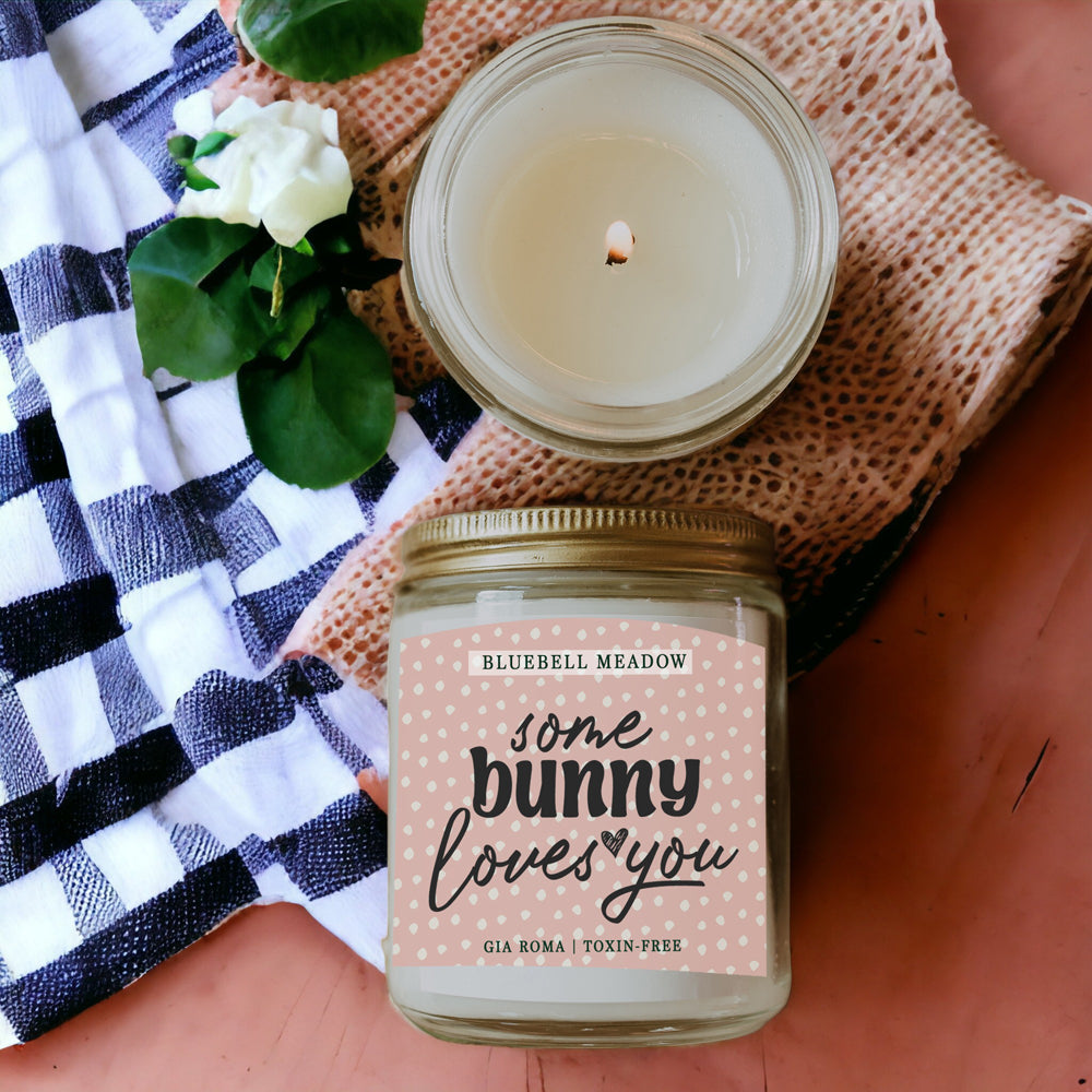 Bluebell Meadow Soy Candle - Fresh Spring Floral Scent, Dewy Petals, Relaxing BandsCo Straps