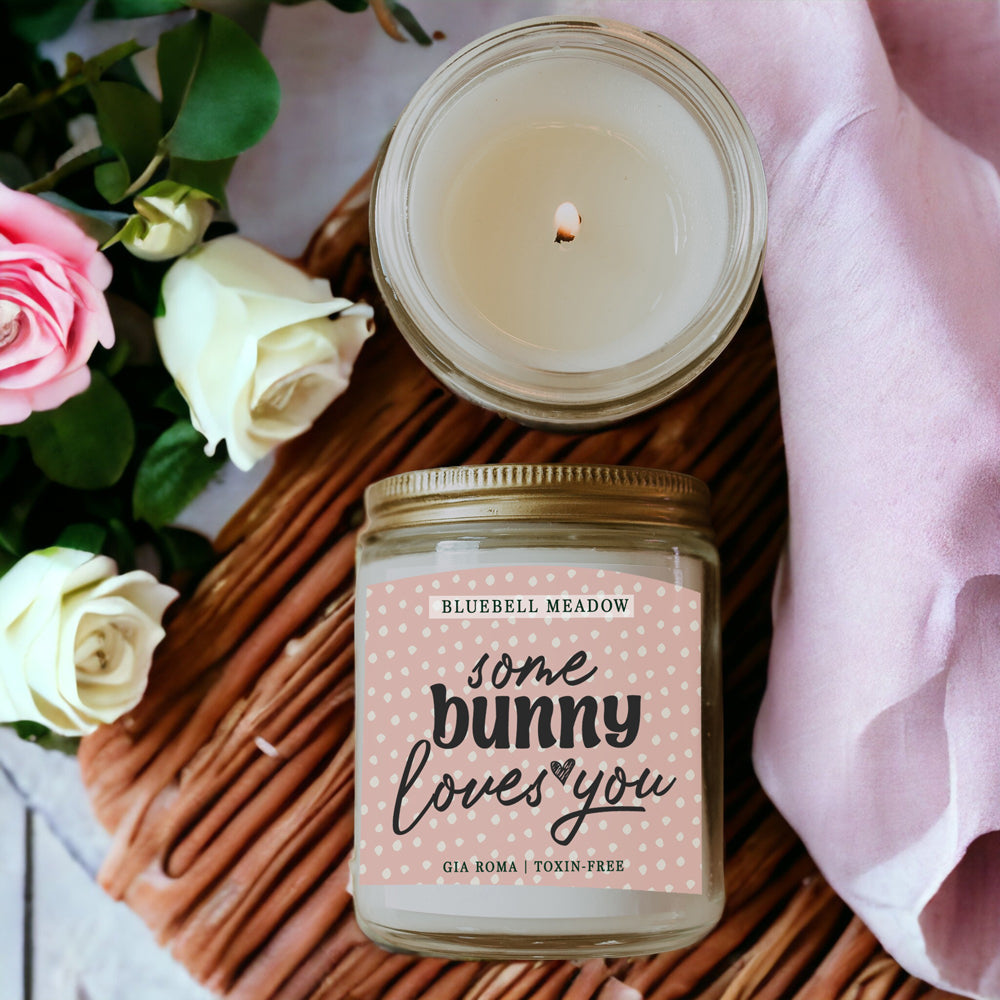 Bluebell Meadow Soy Candle - Fresh Spring Floral Scent, Dewy Petals, Relaxing BandsCo Straps