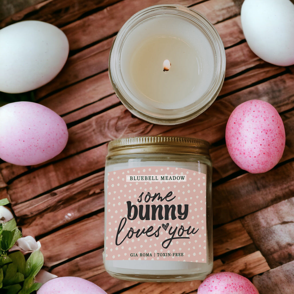 Bluebell Meadow Soy Candle - Fresh Spring Floral Scent, Dewy Petals, Relaxing BandsCo Straps