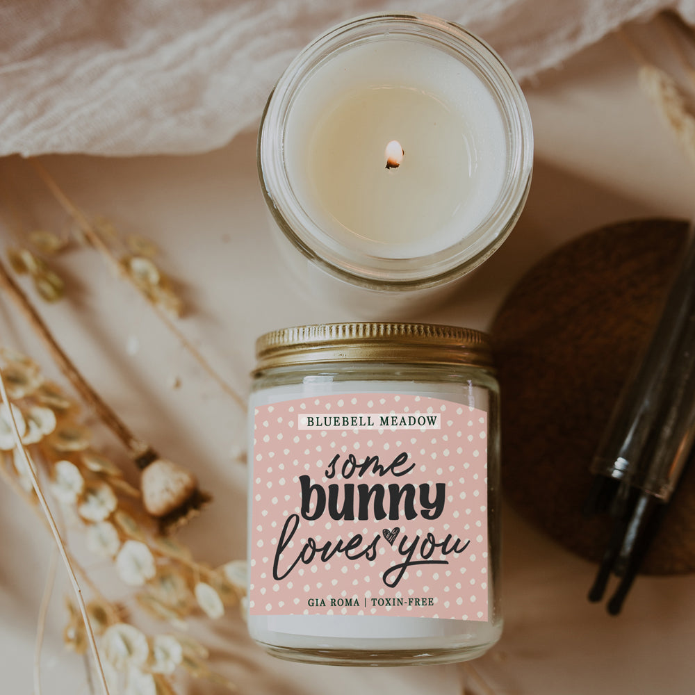 Bluebell Meadow Soy Candle - Fresh Spring Floral Scent, Dewy Petals, Relaxing BandsCo Straps