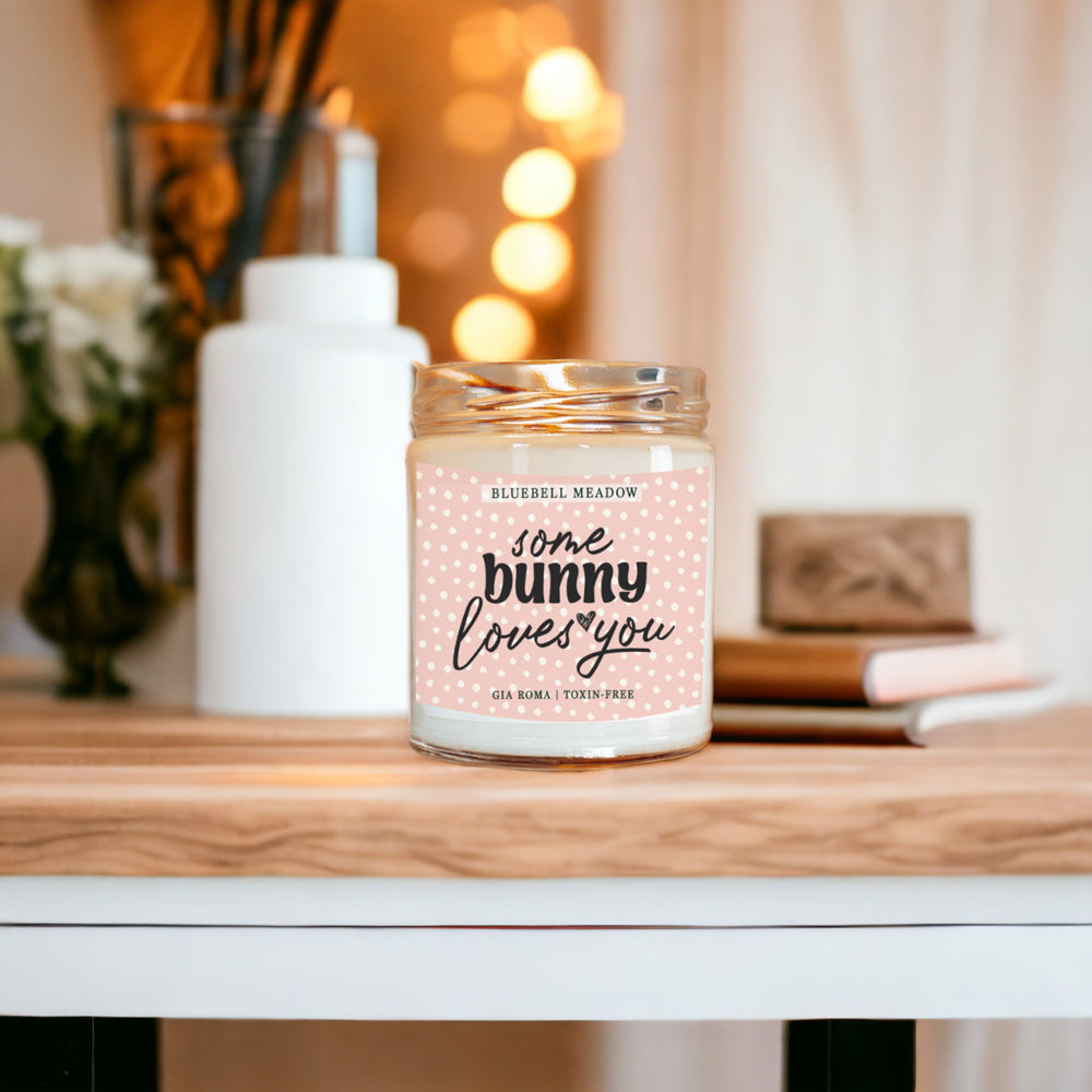 Bluebell Meadow Soy Candle - Fresh Spring Floral Scent, Dewy Petals, Relaxing BandsCo Straps