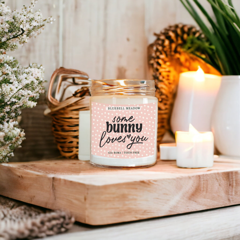 Bluebell Meadow Soy Candle - Fresh Spring Floral Scent, Dewy Petals, Relaxing BandsCo Straps