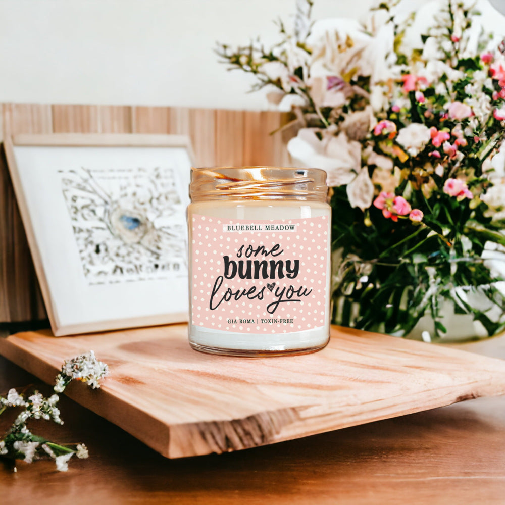 Bluebell Meadow Soy Candle - Fresh Spring Floral Scent, Dewy Petals, Relaxing BandsCo Straps