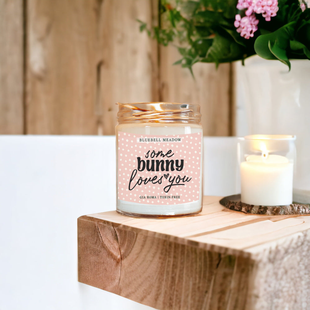 Bluebell Meadow Soy Candle - Fresh Spring Floral Scent, Dewy Petals, Relaxing BandsCo Straps