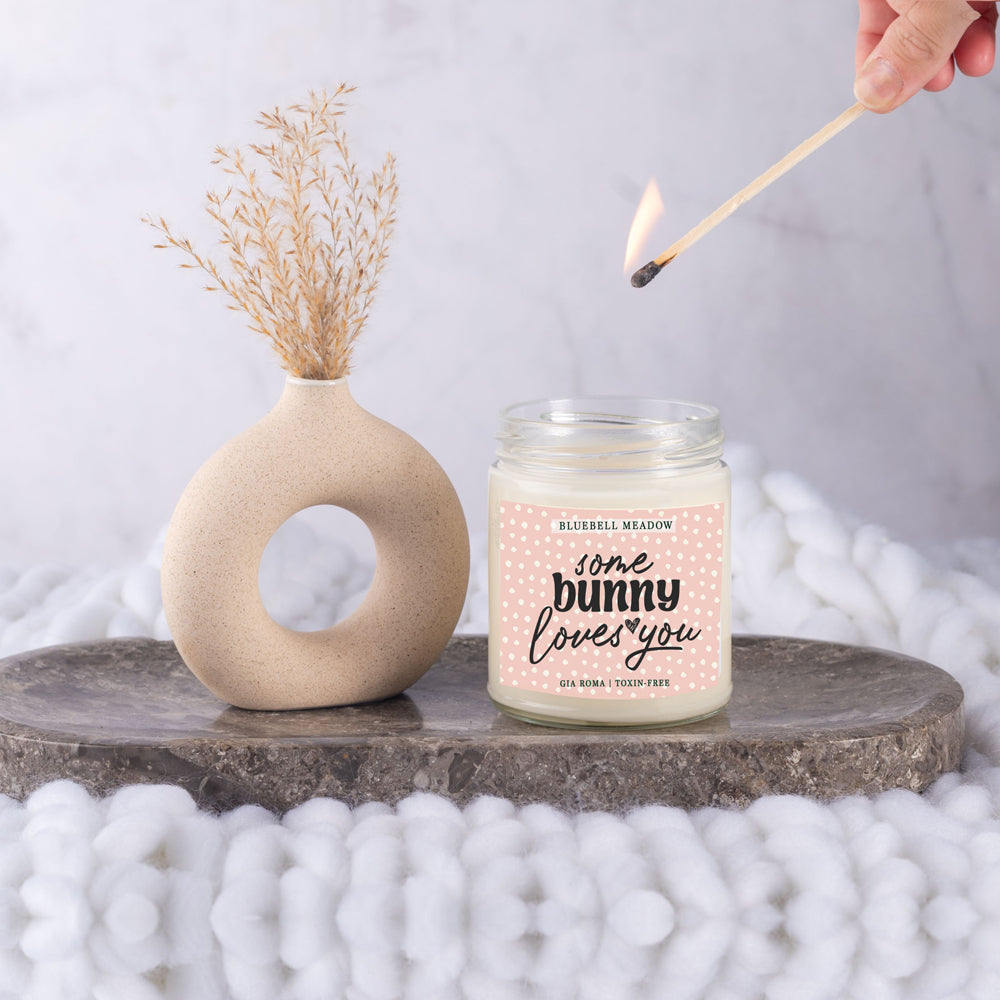 Bluebell Meadow Soy Candle - Fresh Spring Floral Scent, Dewy Petals, Relaxing BandsCo Straps