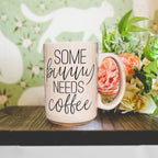 Easter Bunny Ceramic Coffee Mug 16oz Pastel Blue Pink Spring Large BandsCo Straps
