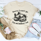 Sorry I Can't Go I'm An Indoor Cat Tee Peachy Sunday
