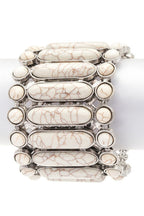 Southwest Red Stone Cuff Bracelet Silver Tone Western
