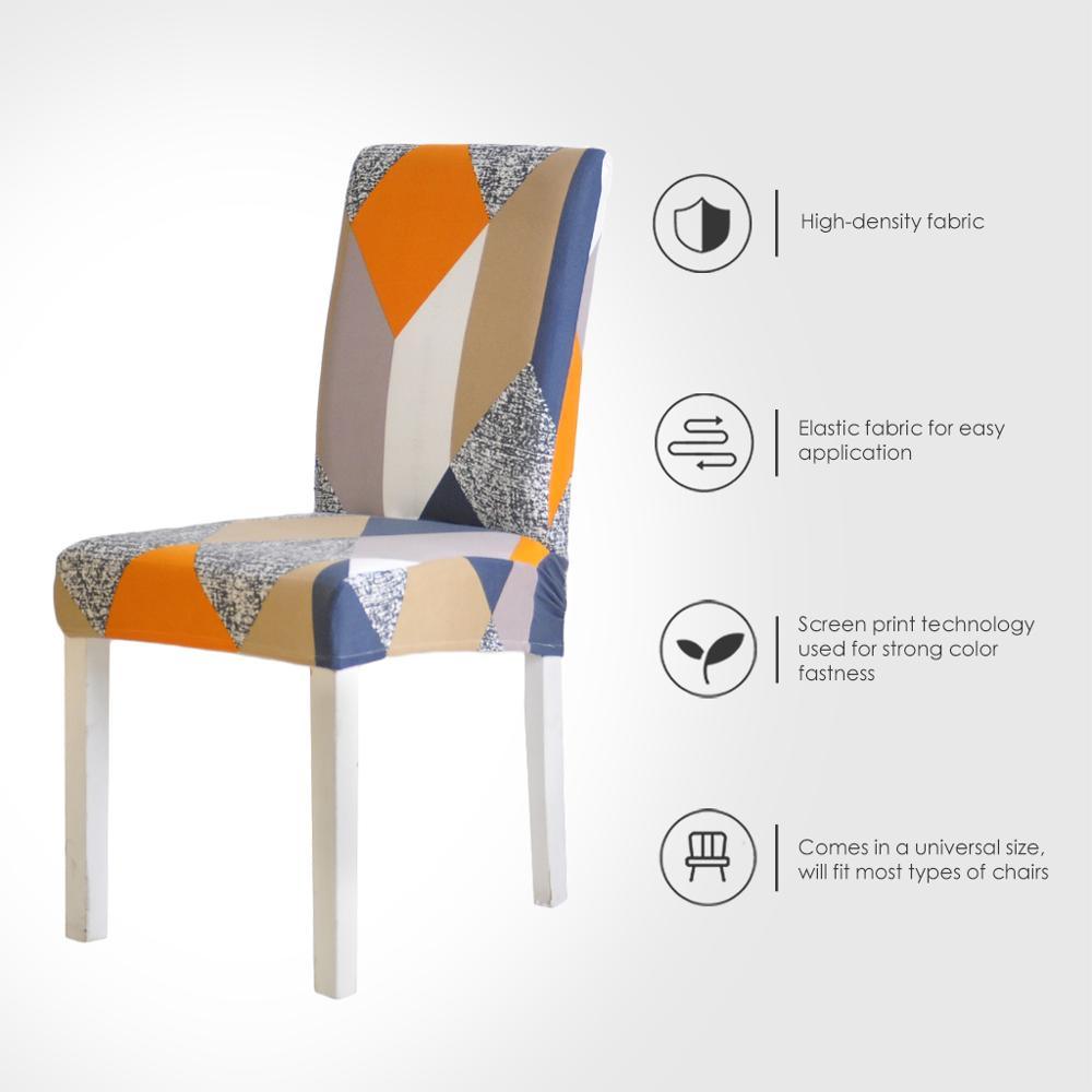 Spandex Chair Cover Stretch Elastic Dining Seat Cover for Banquet Wedding Restaurant Hotel Anti-dirty Removable housse de chaise Chair Covers for Dining Room Stretch Spandex Dining Chair Slipovers Parsons Chair Covers for Dining Room Kitchen Stevvex