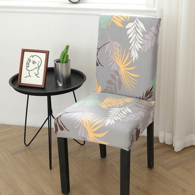 Spandex Chair Covers Printed Dining Room Stretch Seat Cover Chair Protective Case for Restaurant Banquet Kitchen Hotel  Stretch Spandex Removable Washable Dining Chair Protector Stevvex
