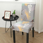 Spandex Chair Covers Printed Dining Room Stretch Seat Cover Chair Protective Case for Restaurant Banquet Kitchen Hotel  Stretch Spandex Removable Washable Dining Chair Protector Stevvex