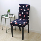 Spandex Chair Covers Printed Dining Room Stretch Seat Cover Chair Protective Case for Restaurant Banquet Kitchen Hotel  Stretch Spandex Removable Washable Dining Chair Protector Stevvex