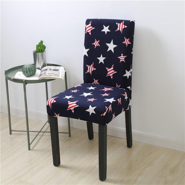 Spandex Chair Covers Printed Dining Room Stretch Seat Cover Chair Protective Case for Restaurant Banquet Kitchen Hotel  Stretch Spandex Removable Washable Dining Chair Protector Stevvex