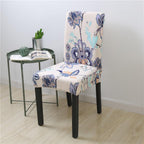 Spandex Chair Covers Printed Dining Room Stretch Seat Cover Chair Protective Case for Restaurant Banquet Kitchen Hotel  Stretch Spandex Removable Washable Dining Chair Protector Stevvex