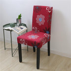 Spandex Chair Covers Printed Dining Room Stretch Seat Cover Chair Protective Case for Restaurant Banquet Kitchen Hotel  Stretch Spandex Removable Washable Dining Chair Protector Stevvex
