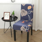 Spandex Chair Covers Printed Dining Room Stretch Seat Cover Chair Protective Case for Restaurant Banquet Kitchen Hotel  Stretch Spandex Removable Washable Dining Chair Protector Stevvex