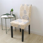Spandex Chair Covers Printed Dining Room Stretch Seat Cover Chair Protective Case for Restaurant Banquet Kitchen Hotel  Stretch Spandex Removable Washable Dining Chair Protector Stevvex