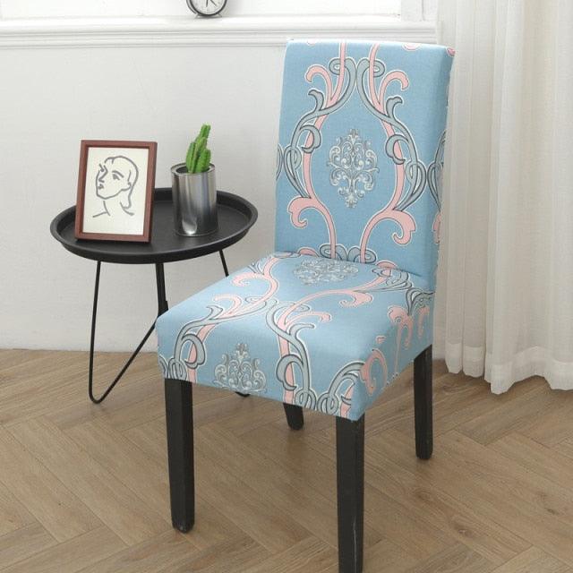 Spandex Chair Covers Printed Dining Room Stretch Seat Cover Chair Protective Case for Restaurant Banquet Kitchen Hotel  Stretch Spandex Removable Washable Dining Chair Protector Stevvex