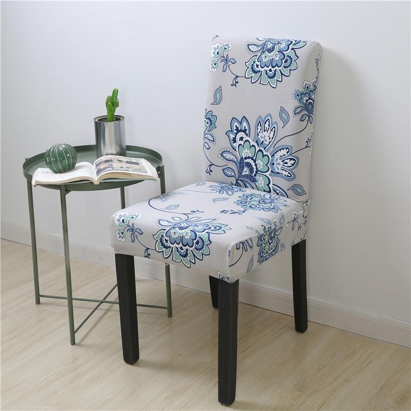 Spandex Chair Covers Printed Dining Room Stretch Seat Cover Chair Protective Case for Restaurant Banquet Kitchen Hotel  Stretch Spandex Removable Washable Dining Chair Protector Stevvex
