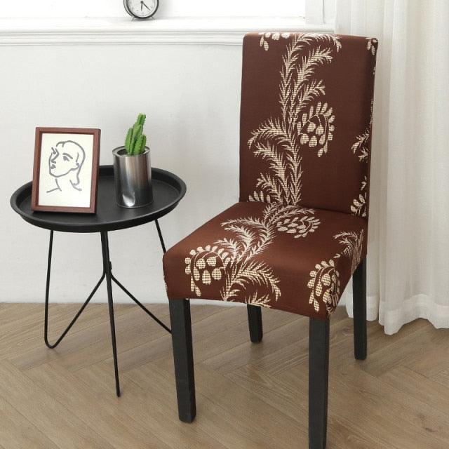 Spandex Chair Covers Printed Dining Room Stretch Seat Cover Chair Protective Case for Restaurant Banquet Kitchen Hotel  Stretch Spandex Removable Washable Dining Chair Protector Stevvex