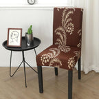 Spandex Chair Covers Printed Dining Room Stretch Seat Cover Chair Protective Case for Restaurant Banquet Kitchen Hotel  Stretch Spandex Removable Washable Dining Chair Protector Stevvex