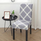 Spandex Chair Covers Printed Dining Room Stretch Seat Cover Chair Protective Case for Restaurant Banquet Kitchen Hotel  Stretch Spandex Removable Washable Dining Chair Protector Stevvex