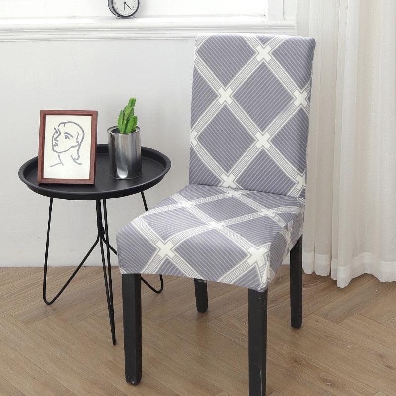 Spandex Chair Covers Printed Dining Room Stretch Seat Cover Chair Protective Case for Restaurant Banquet Kitchen Hotel  Stretch Spandex Removable Washable Dining Chair Protector Stevvex