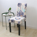 Spandex Chair Covers Printed Dining Room Stretch Seat Cover Chair Protective Case for Restaurant Banquet Kitchen Hotel  Stretch Spandex Removable Washable Dining Chair Protector Stevvex