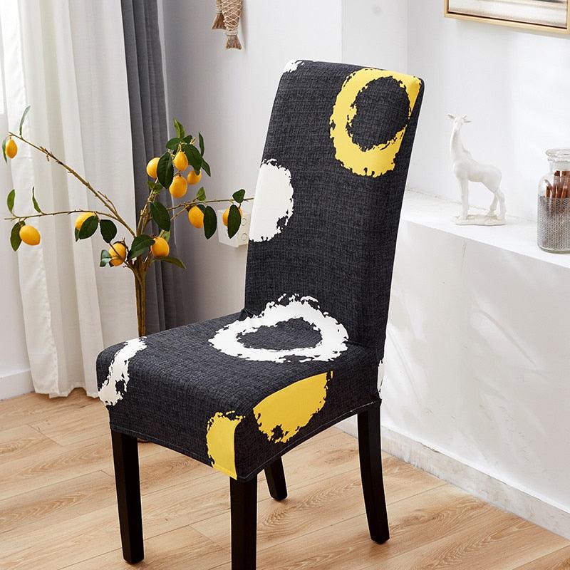 Spandex Dining Chair Cover With Back Elastic Universal Kitchen Living Room Stretch Slipcover Chair Covers Protector Seat Case  Chair Cover Seat Protector Super Fit Slipcover Stretch Removable Washable Soft Spandex Fabric for Home Stevvex