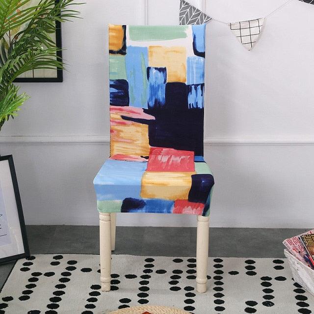 Spandex Dining Chair Cover With Back Elastic Universal Kitchen Living Room Stretch Slipcover Chair Covers Protector Seat Case  Chair Cover Seat Protector Super Fit Slipcover Stretch Removable Washable Soft Spandex Fabric for Home Stevvex