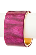 Glitter Hinged Bangle Leopard Print Wide Cuff Bracelet