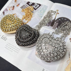 Sparkling Heart-Shaped Crossbody Bag Everyday Glam Diamond-Studded Mini Purse (MAC279)