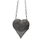 Sparkling Heart-Shaped Crossbody Bag Everyday Glam Diamond-Studded Mini Purse (MAC279)