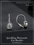 1CT Moissanite Drop Dangle Earrings 925 Sterling Silver Wedding Bridal Gift BandsCo Straps